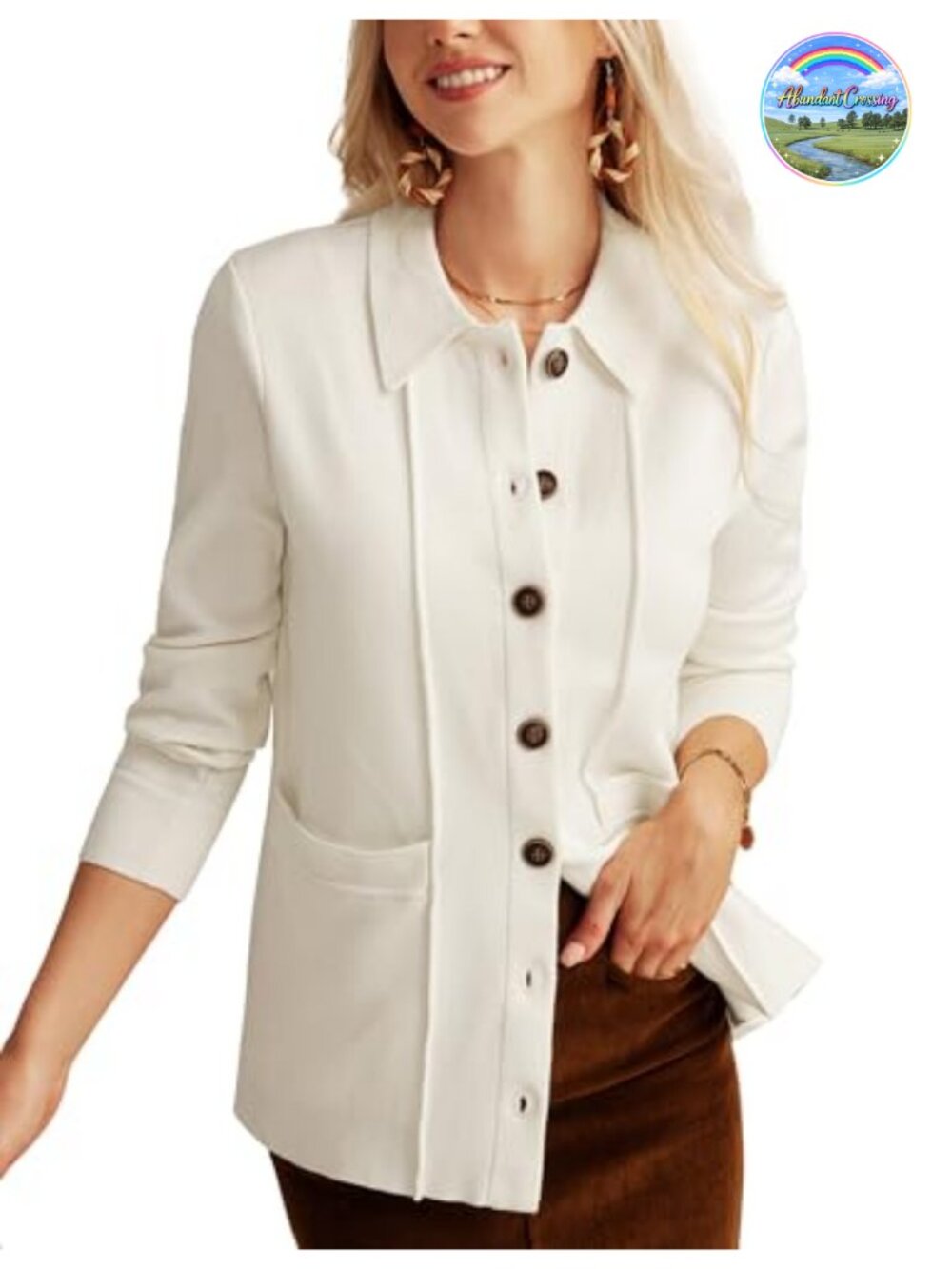 Women's Cardigan Sweater Casual Knit Long Sleeve Button Down